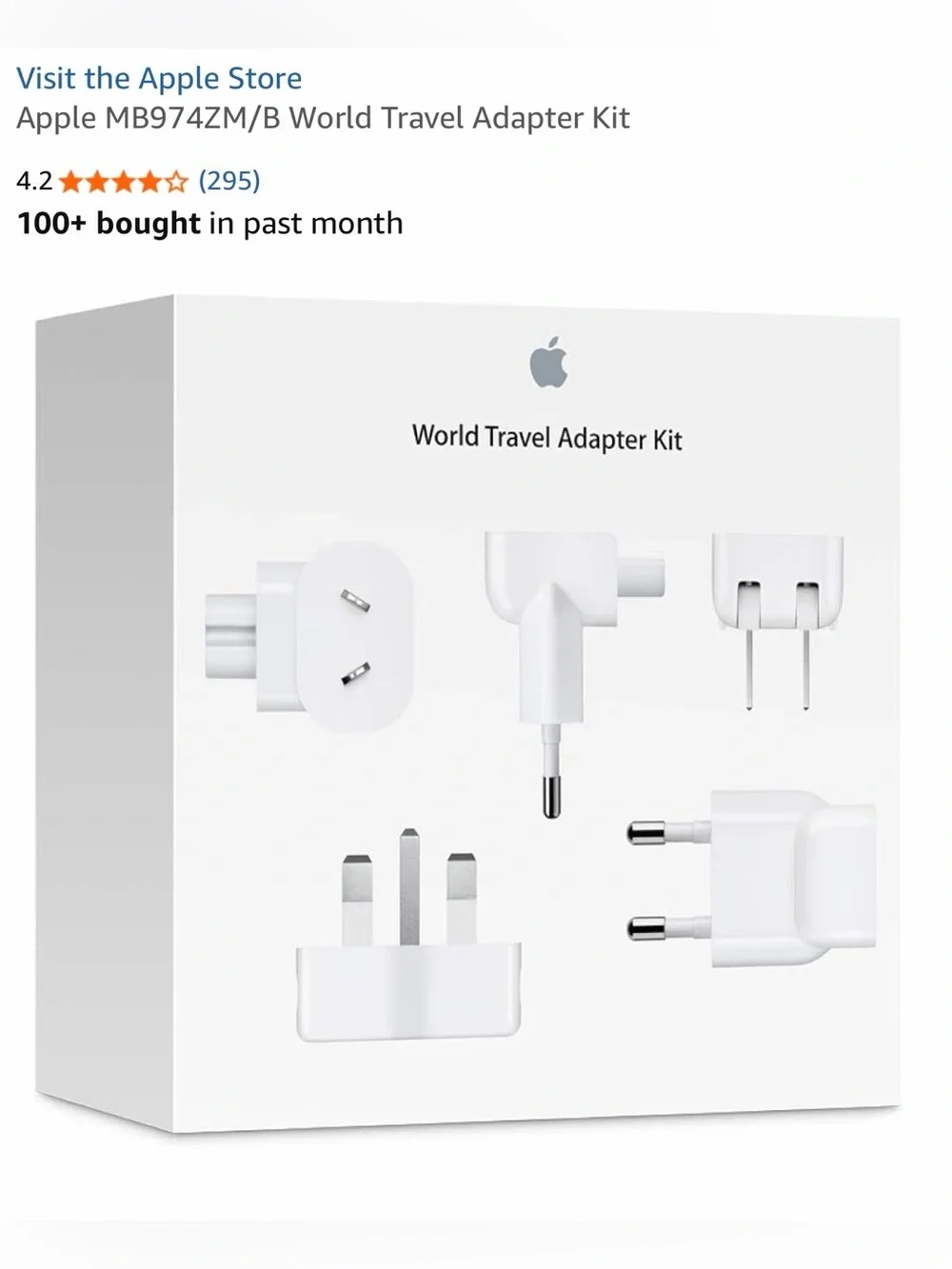 Apple World Travel Adapter Kit - NWT